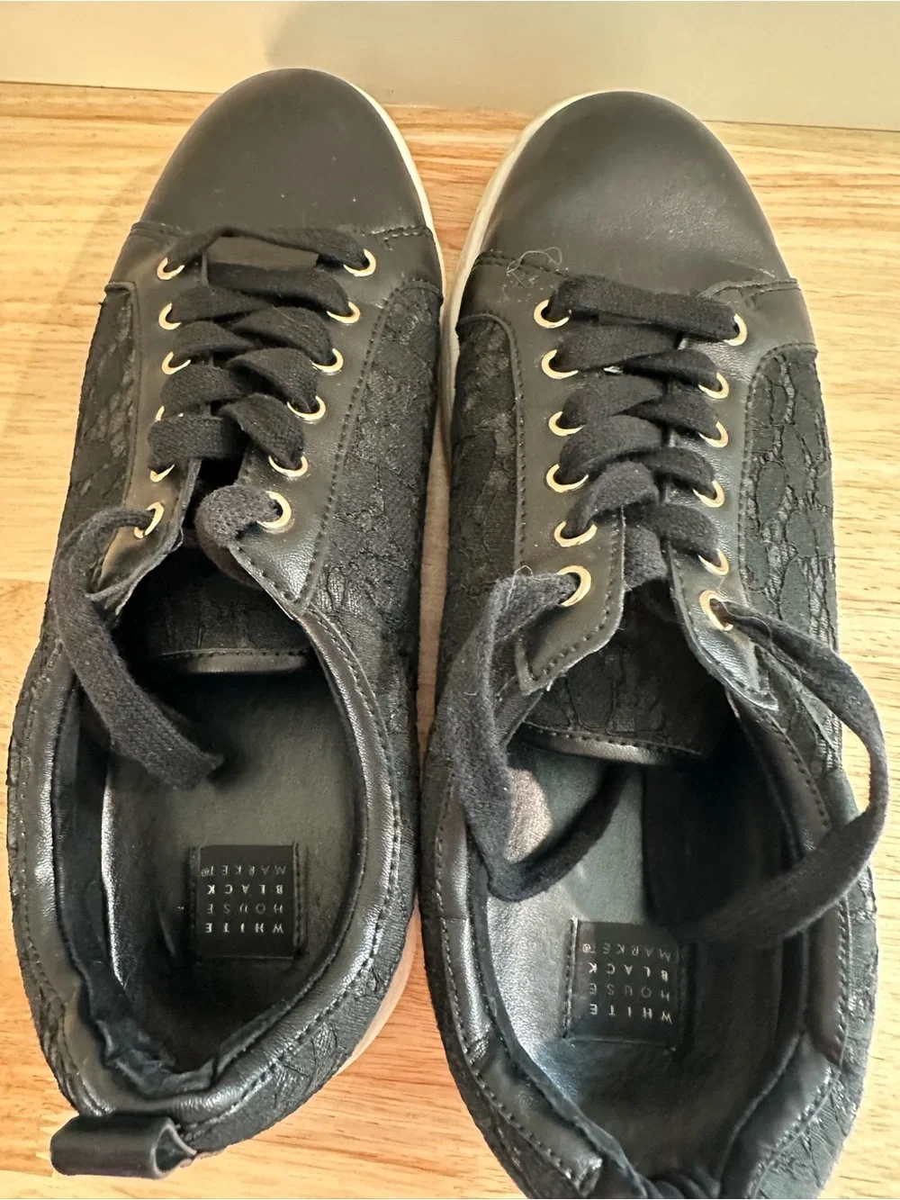 White House Black Market Black Lace Sneakers